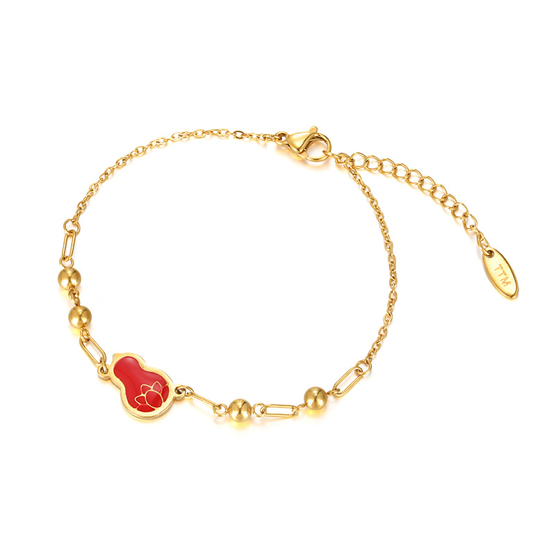 Xuping 2026 nuevo acero inoxidable 24k color temperamento simple pulsera calabaza nicho diseño ligero joyas de lujo al por mayor