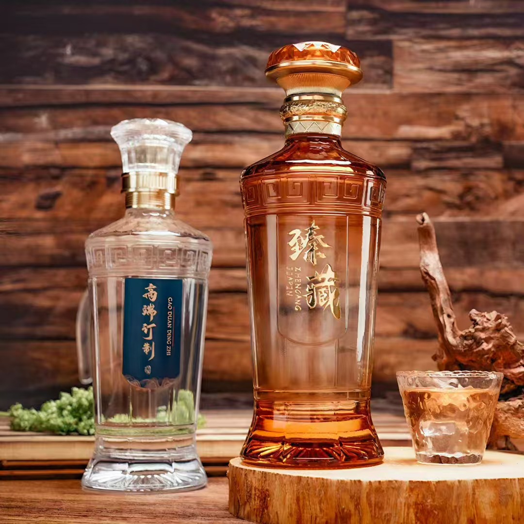 现货500ml原浆珍藏玻璃酒瓶玻璃瓶空瓶婚庆喜酒瓶套装定logo