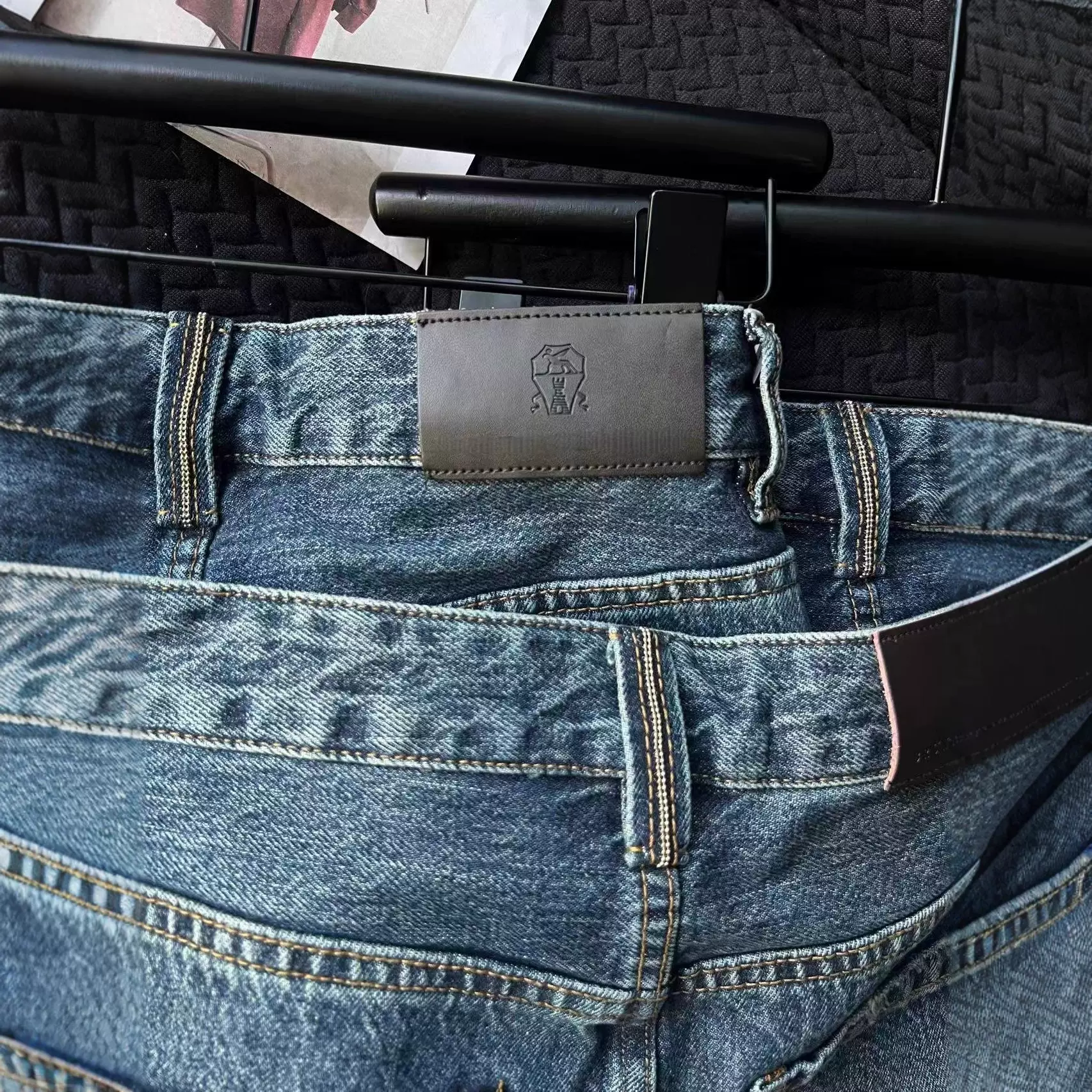 【现货】BC 经典款复古水洗做旧显瘦高腰直筒牛仔裤女款长裤