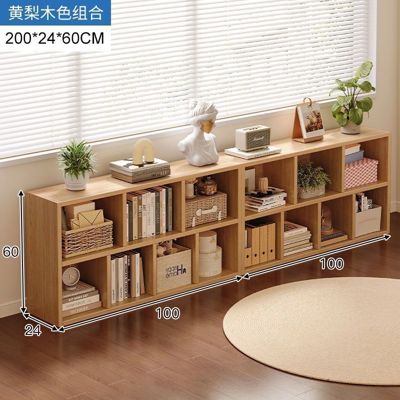 本棚床置き収納ラックリビングルームホームローキャビネット収納キャビネット格子キャビネット寝室収納キャビネットシンプルな本棚|undefined
