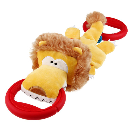 GiGwi pull ring series tiger lion crocodile tug of war interactive bite-resistant dog toy for medium and large dogs
