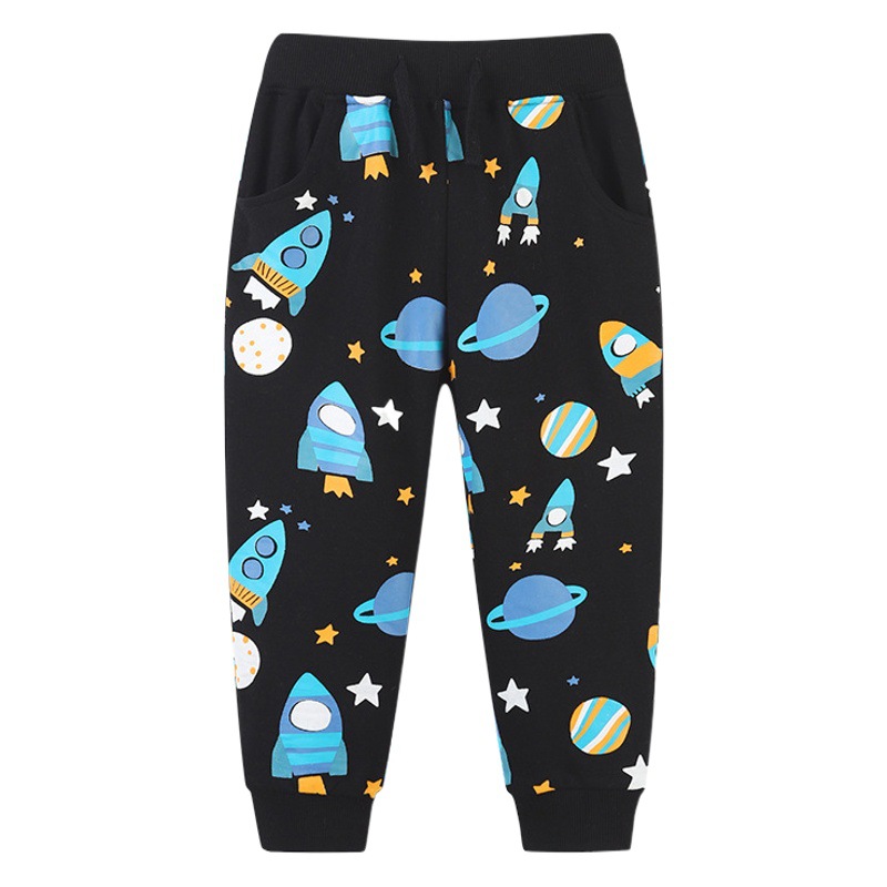 Pantalones para niños de estilo europeo y americano al por mayor Primavera y otoño nuevos pantalones para niños impresos de dibujos animados Pantalones deportivos de moda para niños