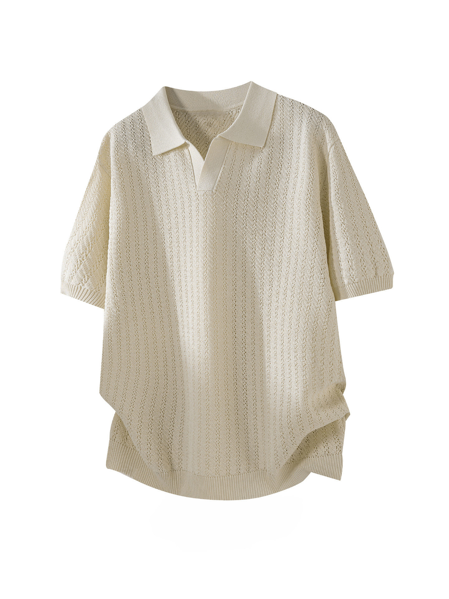 summer solid color breathable knitted polo for leisure