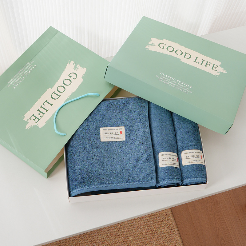 Towel, Bath Towel, Square Towel Gift Box Set, Three-Piece Gift Set, Bamboo Fiber 5A Antibacterial, Water-Absorbent, Lint-Free Souvenir Gift Set