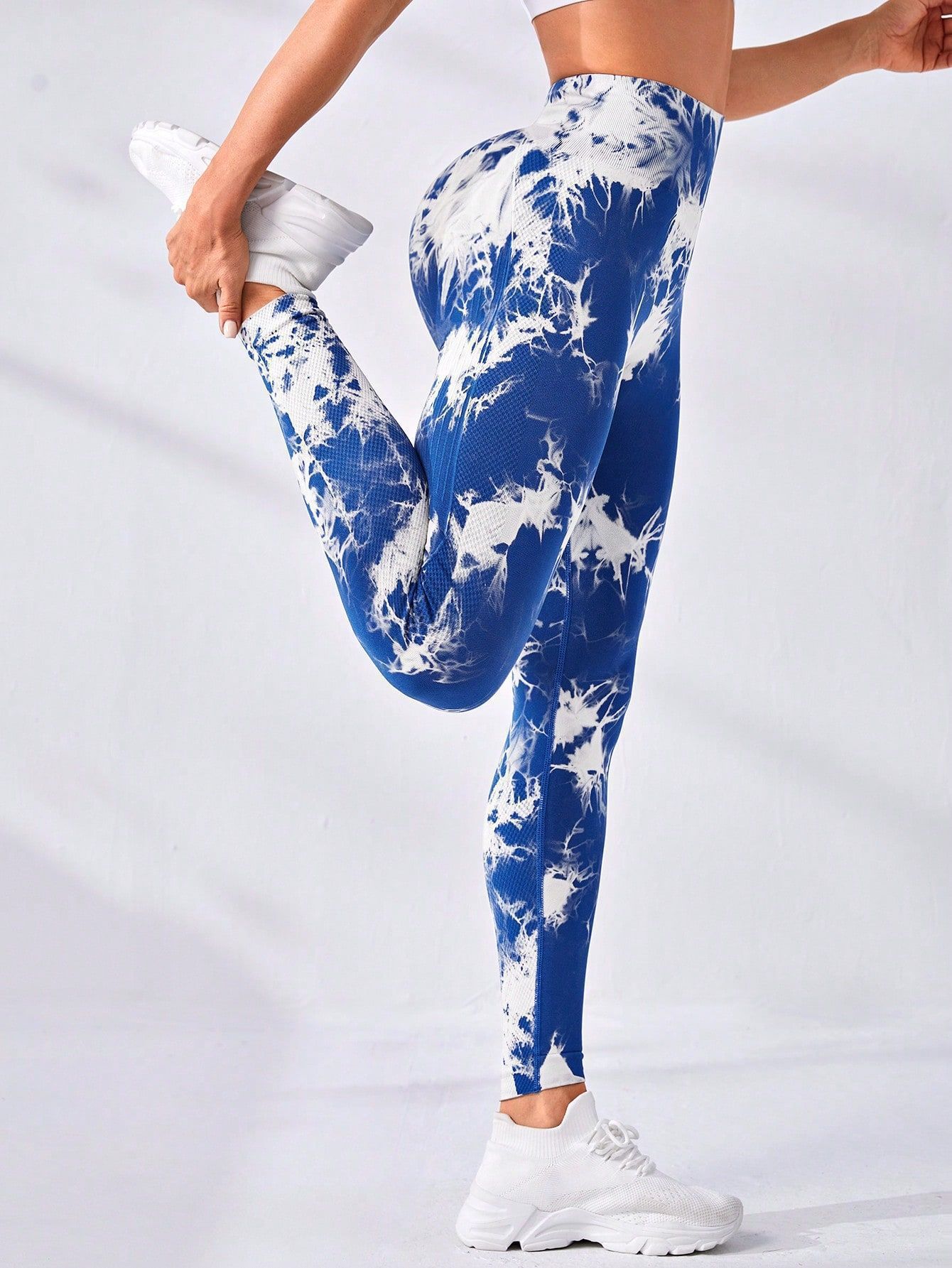 100 colores precio al por mayor tie-dye pantalones de yoga sin costuras cintura alta melocotón cadera pantalones deportivos para correr leggings