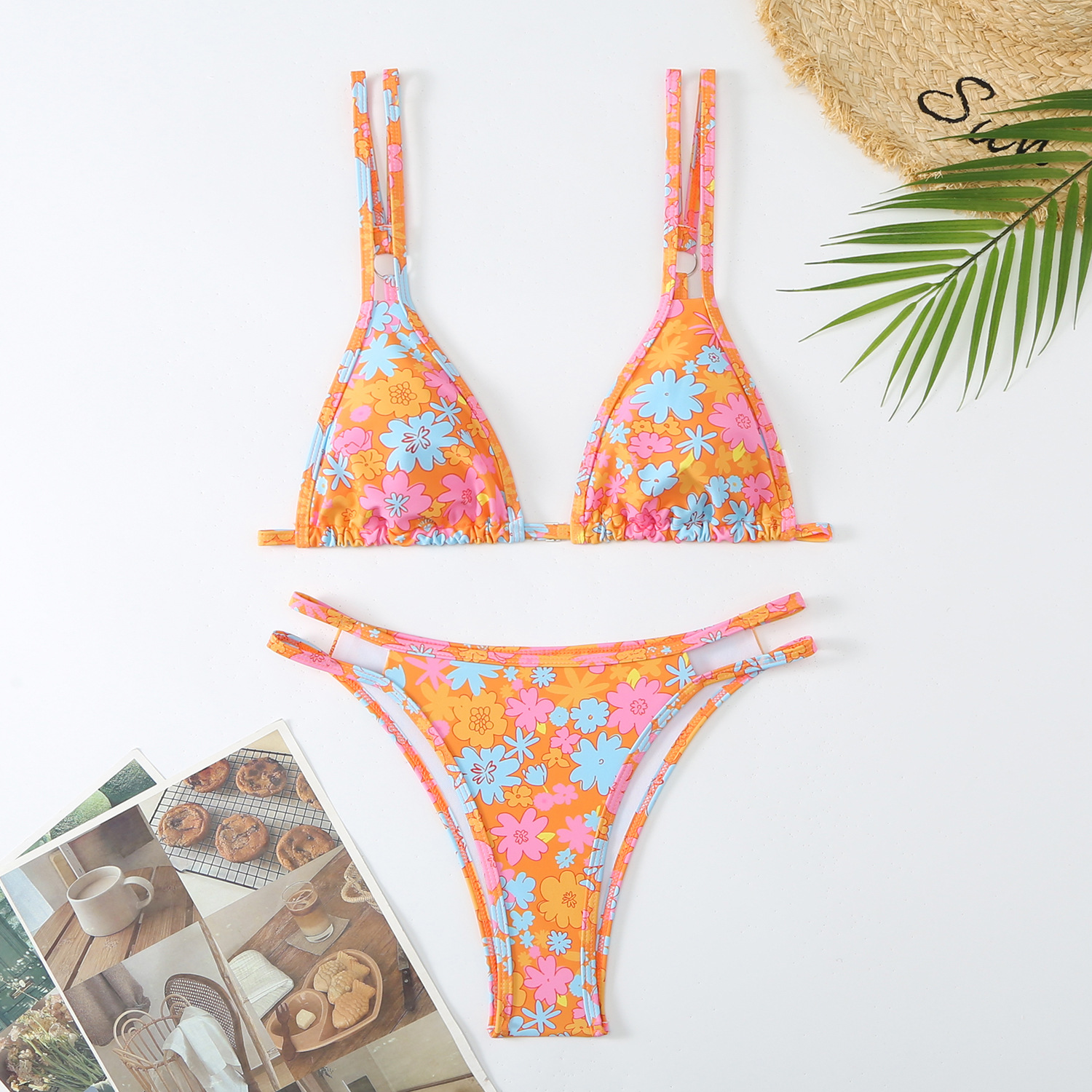 Women's Ditsy Floral 2 Pieces Set Bikinis Swimwear display picture 9