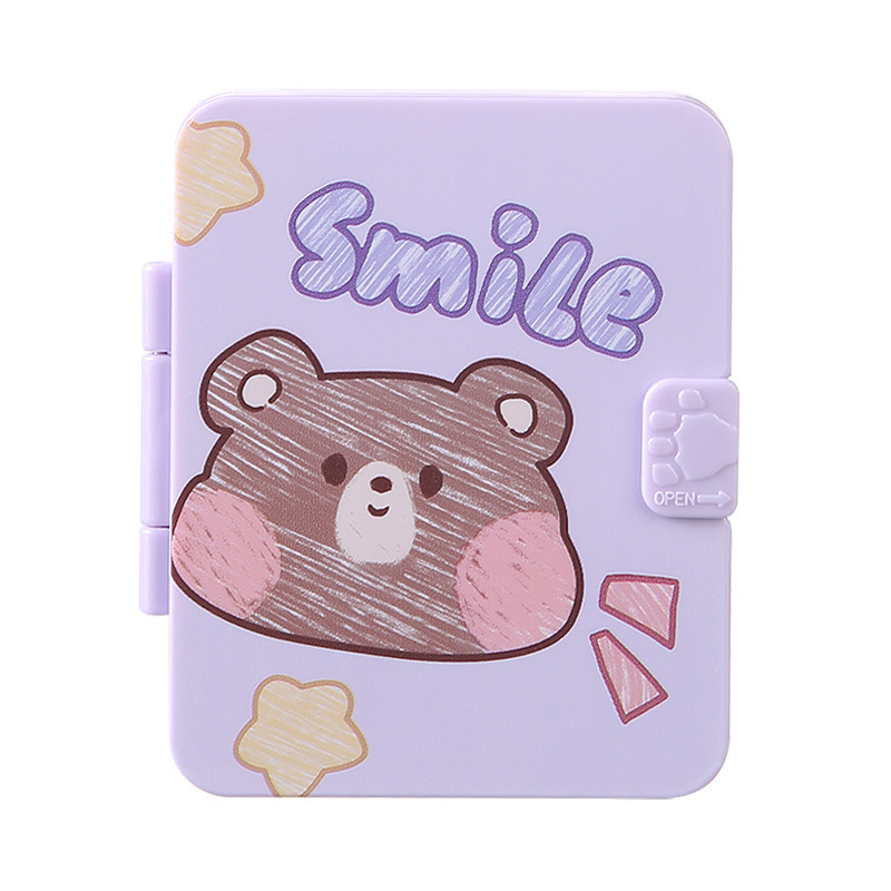 Espejo portátil de dibujos animados con juego de peine regalo creativo al por mayor estudiante mini espejo de maquillaje plegable de una pieza