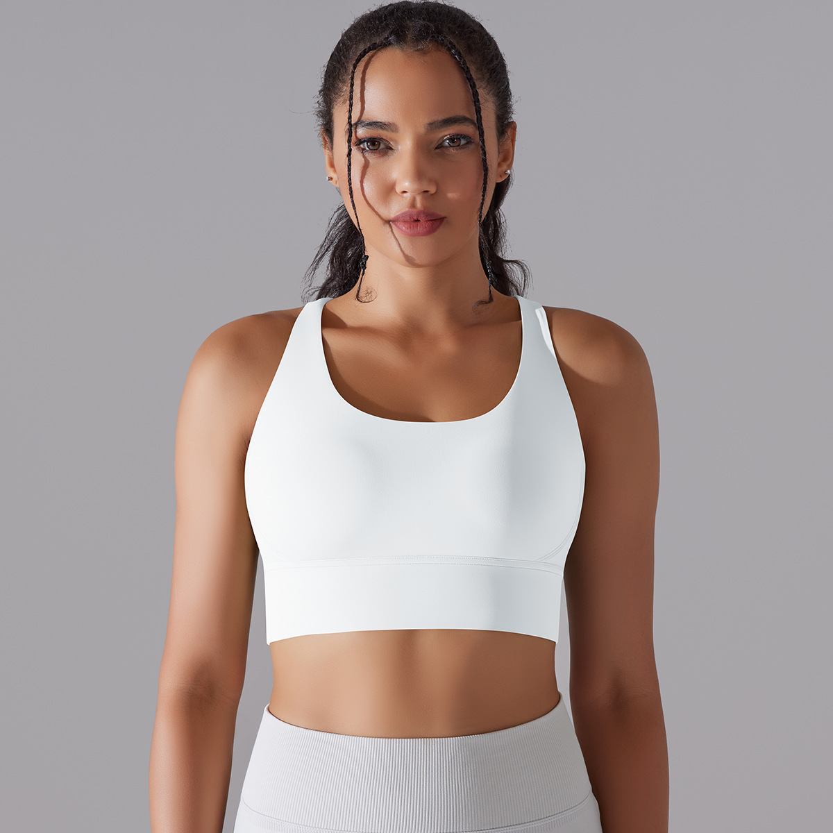 127g Weight Sleeveless Sleeve Length Nylon, Spandex Fabric Type Short Top Length Halter Crisscross Tank Tops Type Fitness, Yoga Occasion U Neck Neckline Solid Color Pattern Sports Style Sports Solid Color Nylon Spandex U Neck Active Tops Halter Crisscross Tank 1