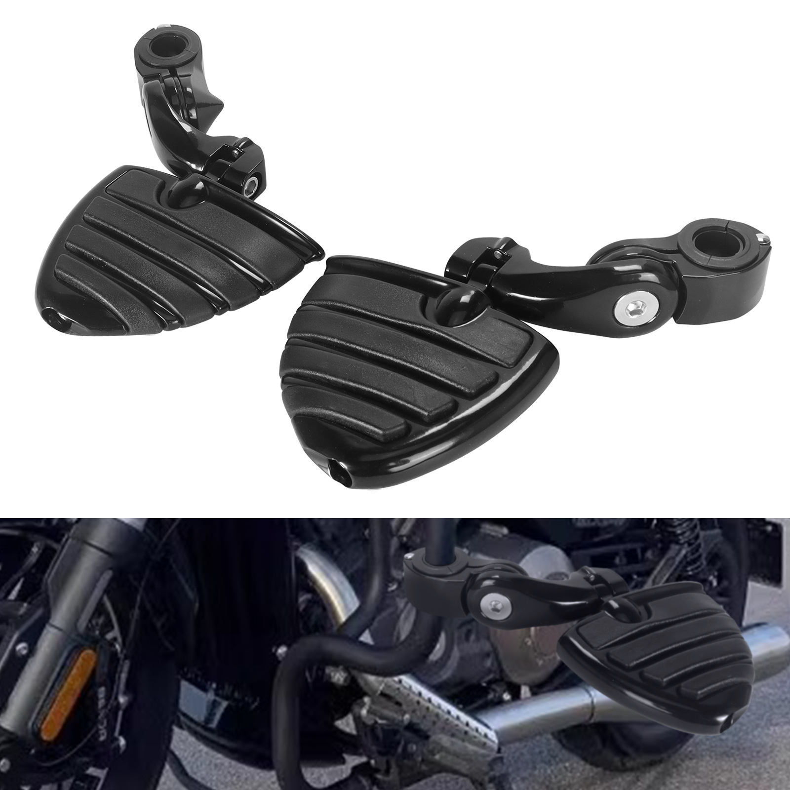 Universal Motorcycle and Electric Vehicle Footrests, Bumper Guard Bars, Rest Footrests, Short Brackets, Harley Indian Accessories