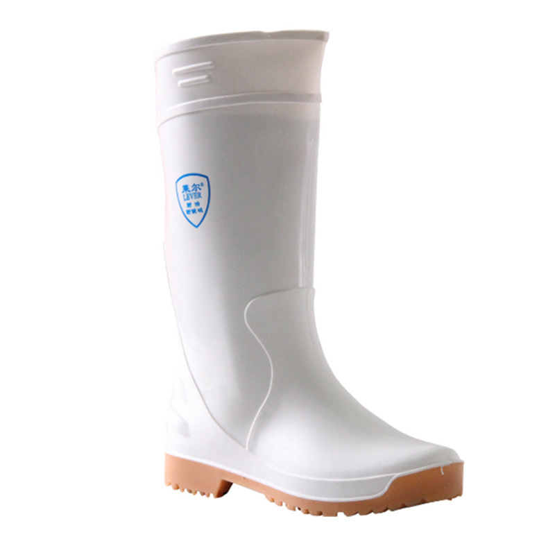 莱尔白色食品级雨鞋加厚中筒男女防滑耐油耐酸碱食品厂工作防水靴