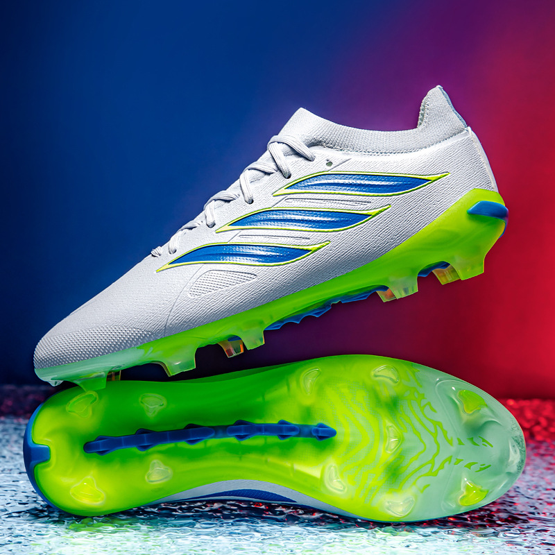 Zapatos de fútbol infantiles, zapatos de entrenamiento antideslizantes para niños y niñas, velcro, césped artificial