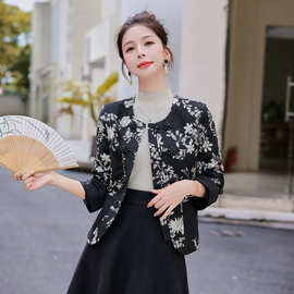 新中式国风提花外2026秋上新时尚复古潮流百搭设计感宽松显瘦长袖