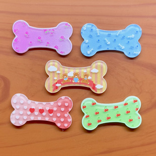 Large Acrylic Dopamine Dog Bone Patch Hairpin Bow Phone Case Brooch Shoe Buckle Fridge Magnet Di