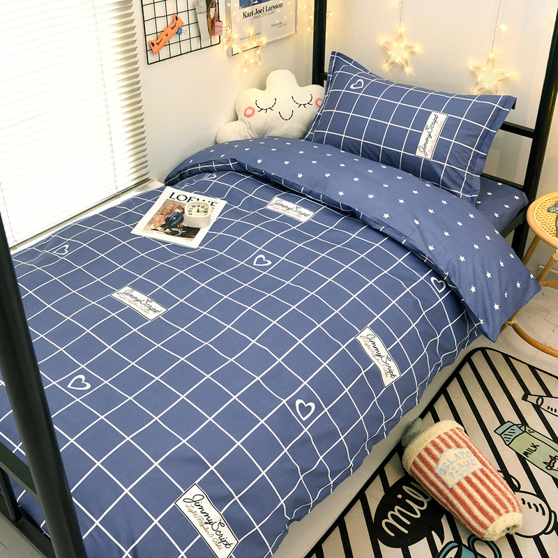 学生宿舍三件套床上用品60支纯棉床上三件套全棉床单被套六件套|undefined