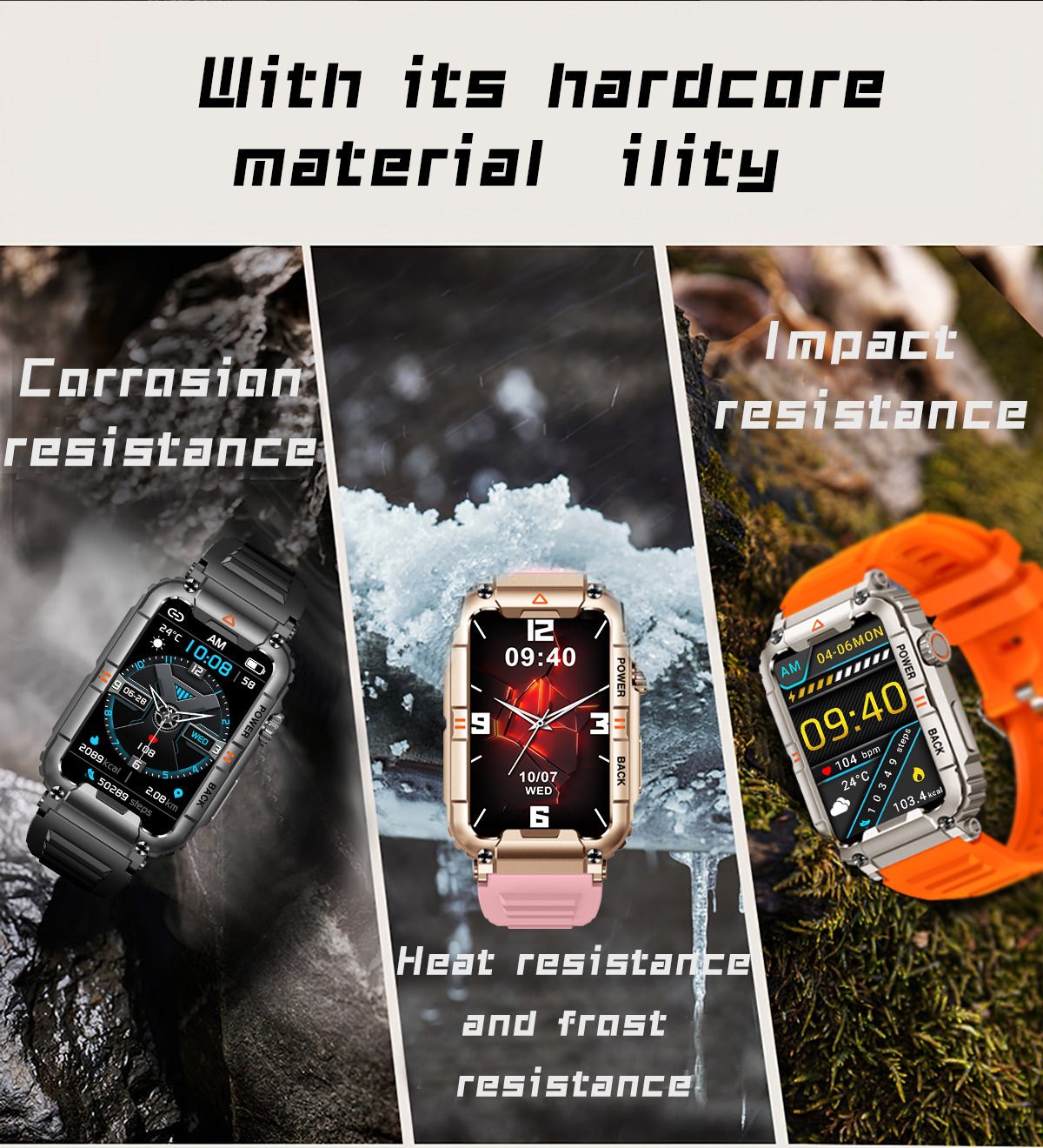 Smartwatch KR88 Herren 1,57 Zoll Armband Bluetooth Anruf Gesundheit_voghion.com
