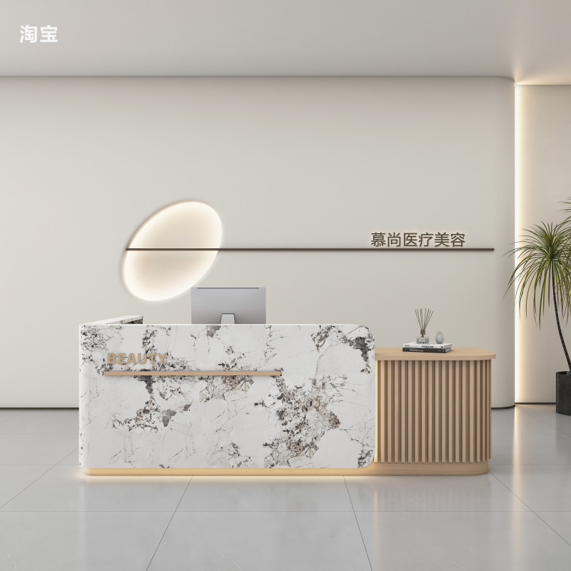 美容学校研修施設 ペイントフロント レジカウンター 衣料品店 バー会社 オフィスフロント 受付カウンター|undefined