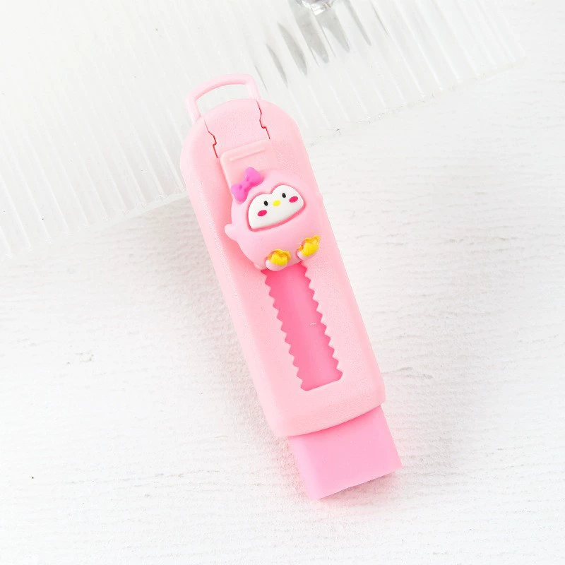Cartoon Eraser Set — Multi-design Push‑Pull & Novelty Erasers, School Stationery Pack