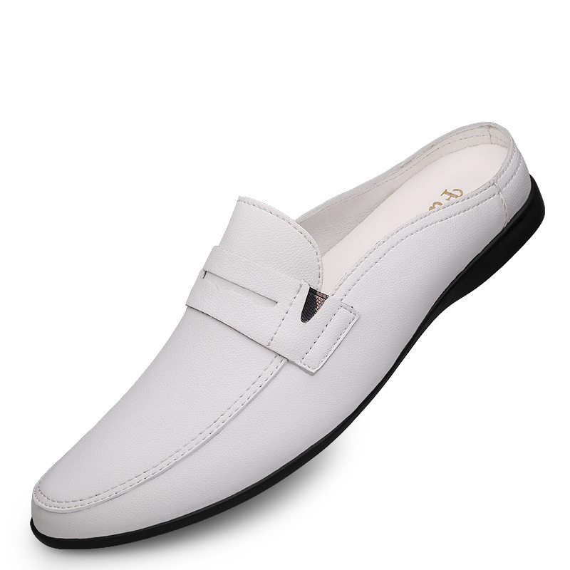 Spring and Autumn Men's Casual Shoes, Cow Split Leather Men's Slip-On Loafers, New Low-Top Shoes, Comfortable