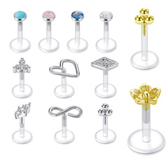 Acrylic transparent lip stud cartilage spiral earring stud ear bone pin piercing jewelry