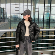 2024冬装新款韩版学院风宽松显瘦加厚小个子立领短款棉衣女潮外套