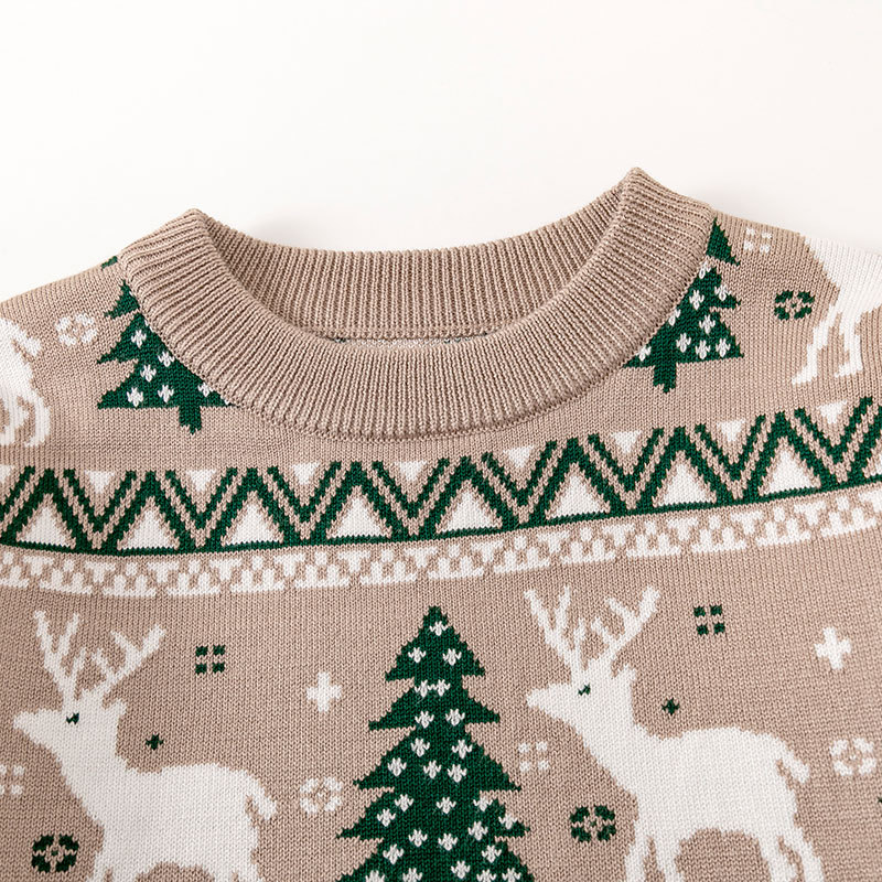 Autumn Winter Boys And Girls Baby Christmas Moose Sweater Children's Pullover Knitwear For Children_voghion.com