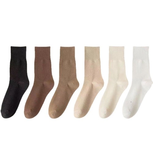 袜子女韩版中筒白色堆堆袜子女中筒袜ins潮款袜黑色秋冬月子长袜