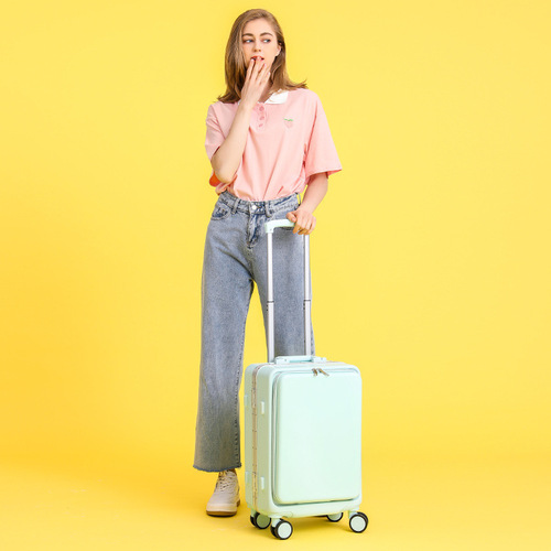Yongsheng aluminum frame reinforced suitcase 20-inch trolley case solid color password box large capacity universal wheel suitcase wholesale