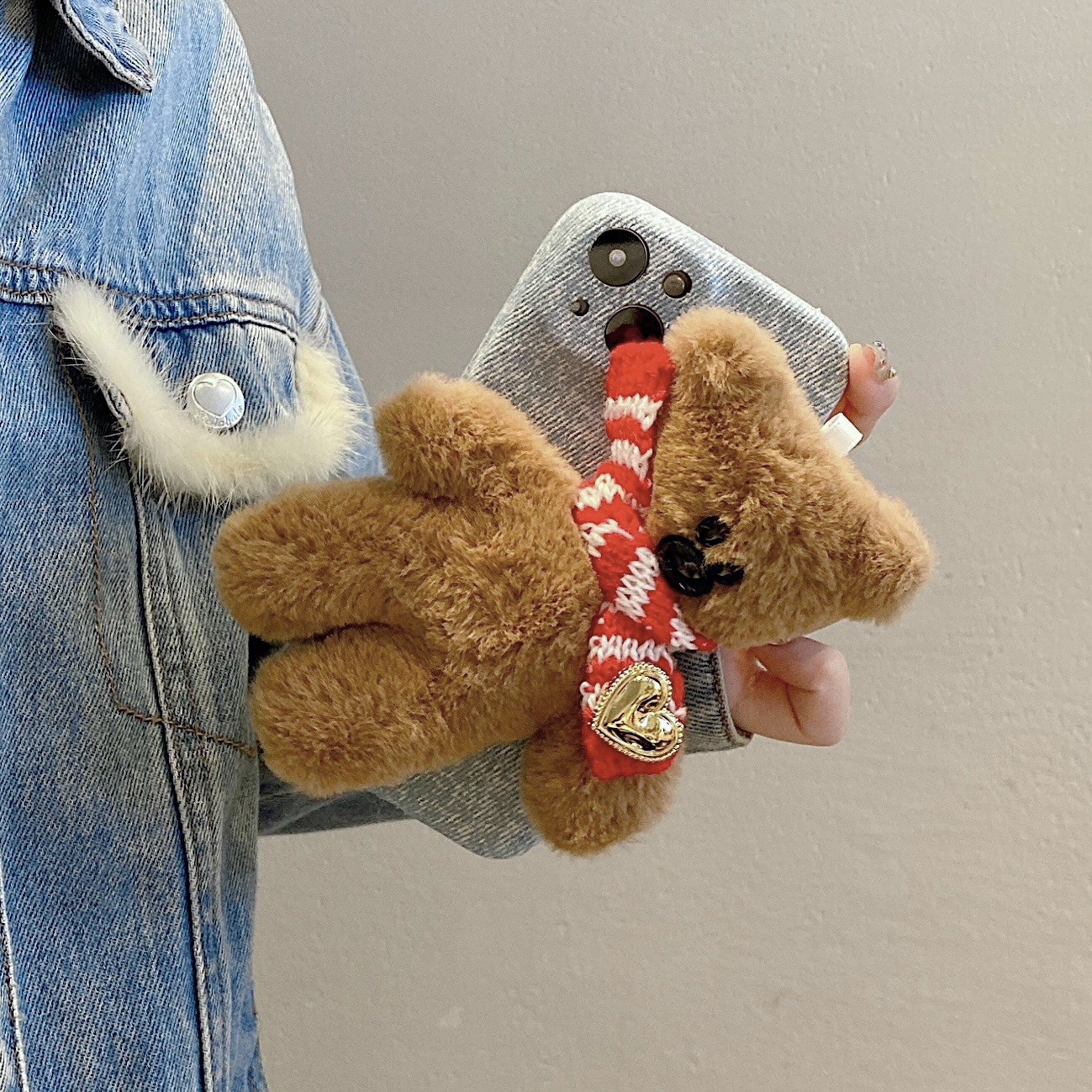 Petit ours brun en peluche adapté à l'iPhone 15 Promax Apple 14 Pro Phone Case 11/1278p_voghion.com