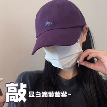 小狐狸刺绣2025新款帽子女显脸小大头围软顶防晒鸭舌帽男运动帽子