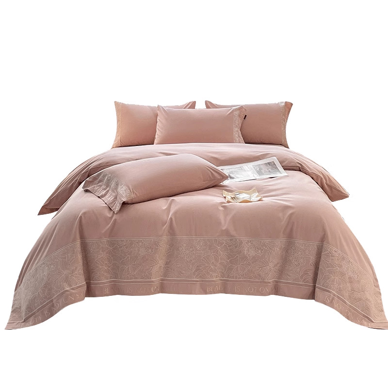 Cama cepillada de algodón de cuatro piezas de algodón puro 2024 nuevo estilo otoño e invierno engrosado, ligero, lujo, ropa de cama de alta calidad, funda de edredón