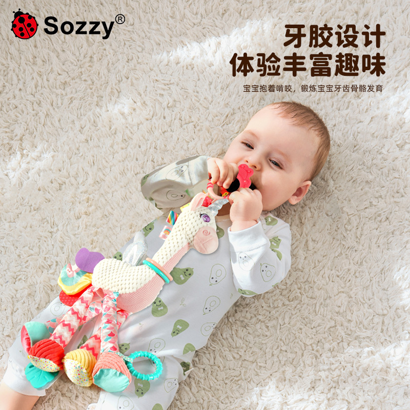 Juguete de peluche colgante Sozzy Unicornio para bebés de 0 a 1 año, juguete colgante para cochecito y cuna.
