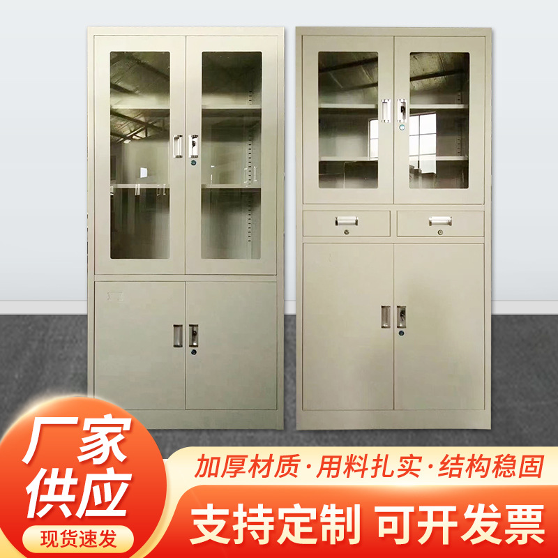 钢制文件柜办公室带锁资料柜收纳柜文件档案存放柜家用储存柜