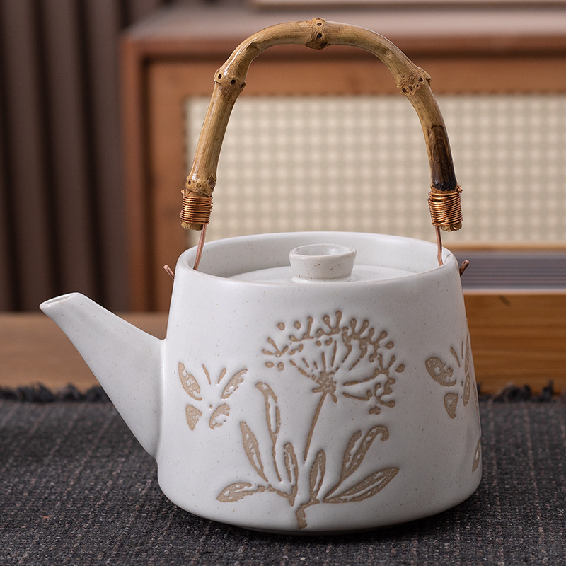 Taza de desayuno de cerámica pintada a mano pastoral esmerizada taza de cerámica rugosa taza de café de flores frescas taza de nicho menú de la tarde