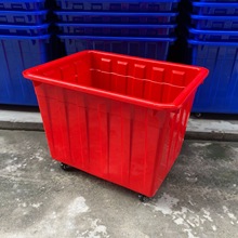 供应深圳惠州分拣筐推动筐带轮周转箱PE材质加厚水箱600L带盖带轮