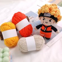 厂家直销跨境4股牛奶棉毛线团diy手工编织玩偶学生美术课用毛线