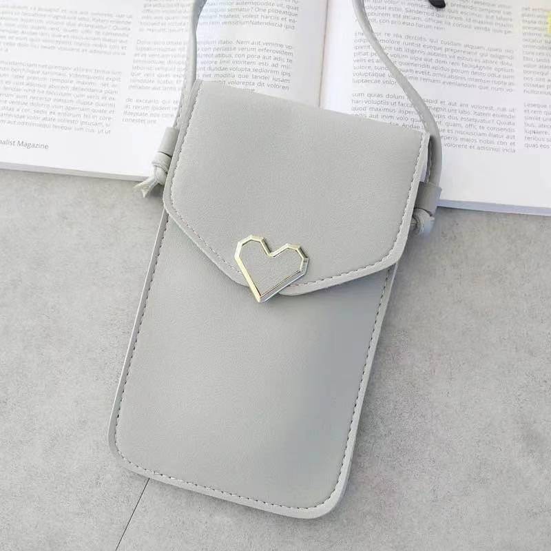 Nuevo amor pequeño bolso moda simple mini bolso de hombro portátil hebilla monedero transparente PVC pantalla táctil bolso del teléfono móvil