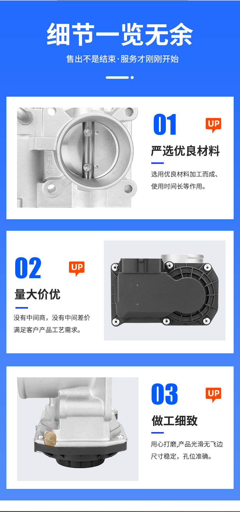 Throttle valve EF45.01 22030-22051 is suitable for Toyota COROLLA AVENSIS 2003-200
