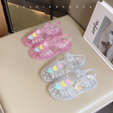 欧美时尚女童凉鞋新款夏季儿童鞋子女孩露趾水晶鞋宝宝洋气公主鞋
