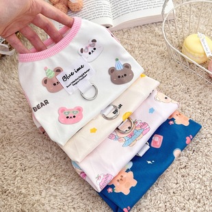 Four Seasons New ins Japanese and Korean Style Velvet Pet Dog Cat Clothes Teddy Bixiong Traction Vest Wholesale