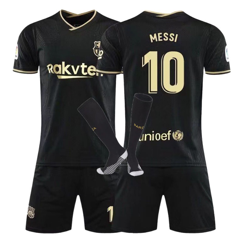 20-21 Barcelona principal lejos de dos invitados Jersey No. 10 Massey niños adultos traje de uniforme de fútbol Retro