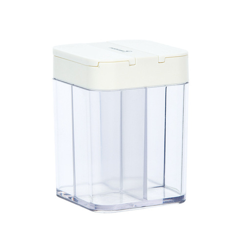 marbrasse sliding seasoning box kitchen seasoning bottle seasoning jar four-part jar moisture-proof salt jar