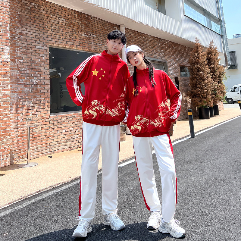 2024 새로운 봄 여름 및 가을 폴로 반팔 셔츠 중국 스타일 스포츠 레저 3 피스 세트 대학 스타일 클래스 세트