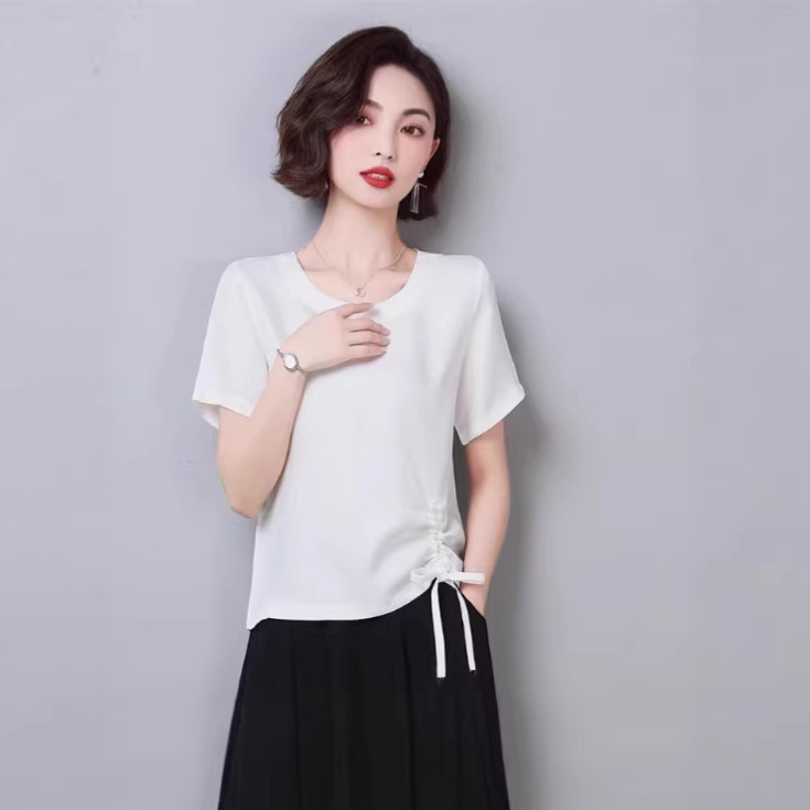 Premium Copper Ammonia Fiber Set for Women, 2026 New Short-Sleeve T-Shirt Top