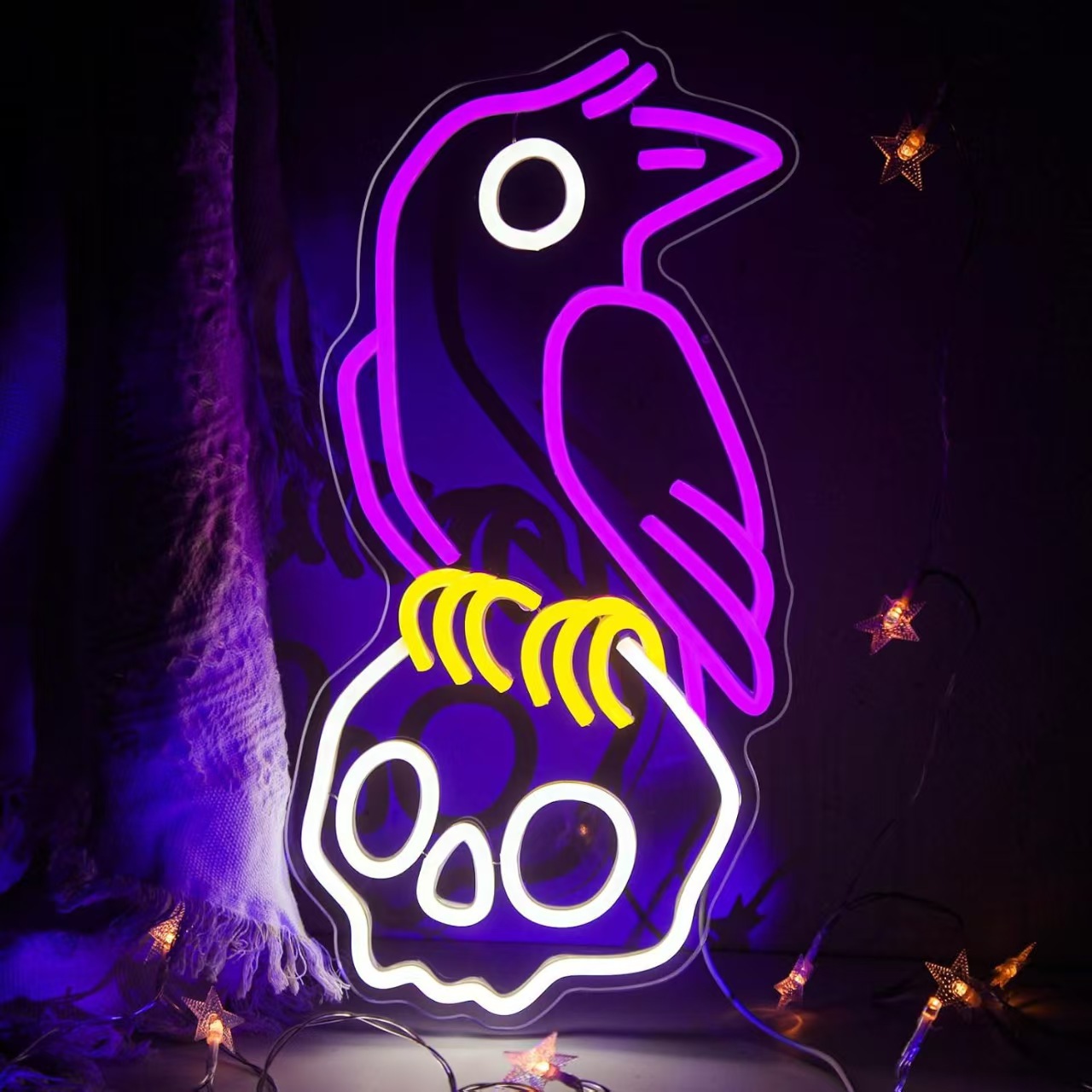Luz de neón transfronteriza amazónica personalizada calabaza fantasma de Halloween luces decorativas happy Halloween atmósfera