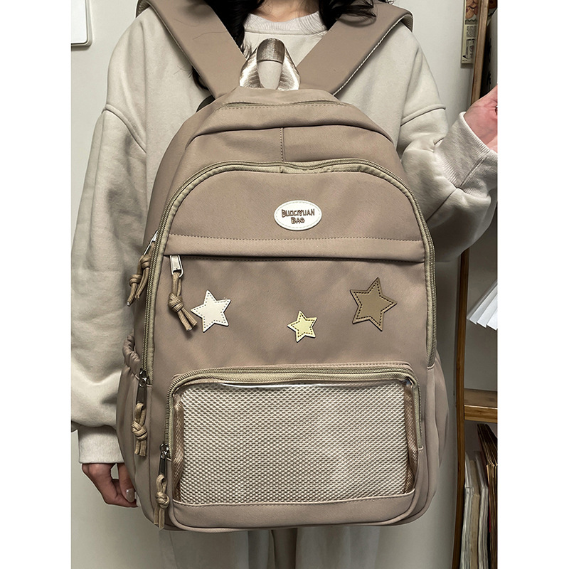 Bolso de dolor transparente de niña suave linda japonesa de gran capacidad, estilo universitario salvaje, mochila escolar de estudiante de niña, mochila coreana