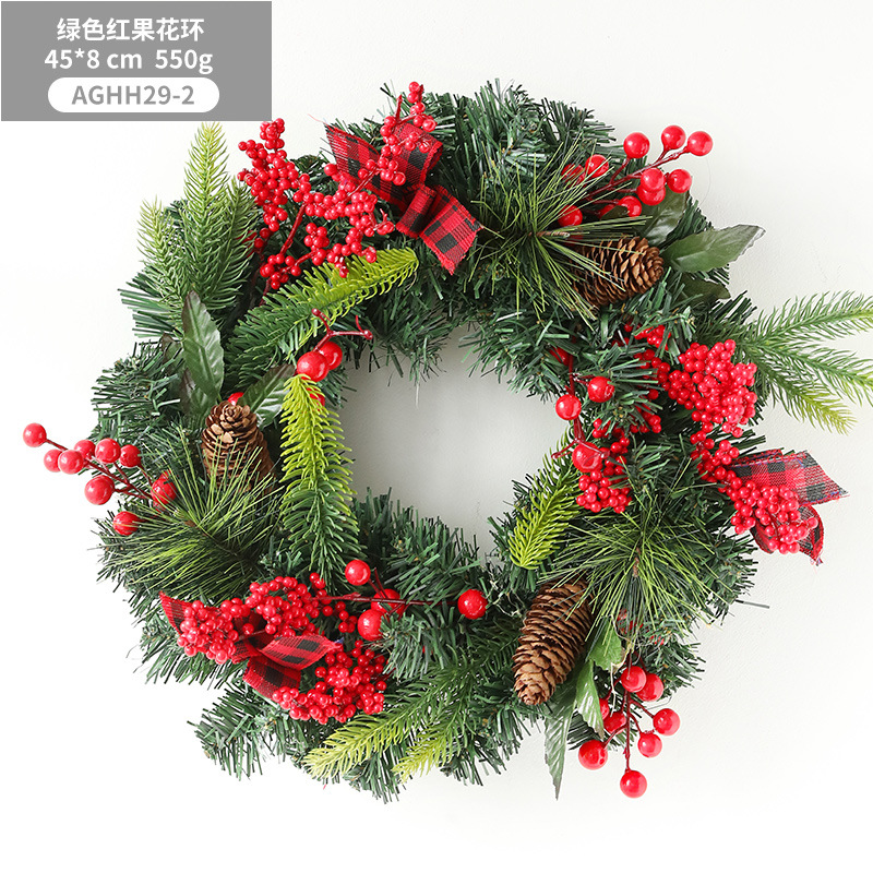 Decoración de Navidad fruta roja Garland anillo de ratán colgante guirnalda Puerta de mimbre colgando decoraciones de Navidad vestir escena diseño