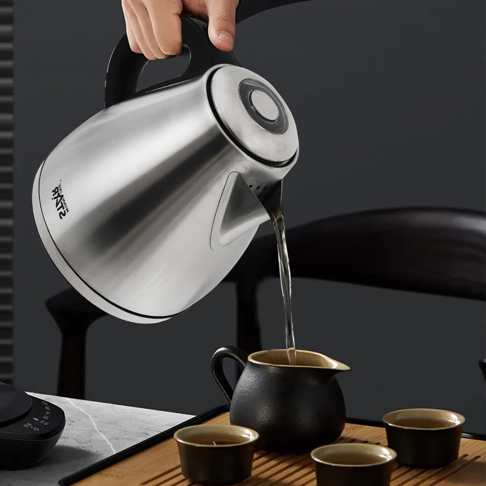 Estrella ganadora transfronteriza 1.2L francés de acero inoxidable hogar pequeño anti-seco quema hervidor de agua Hervidor eléctrico