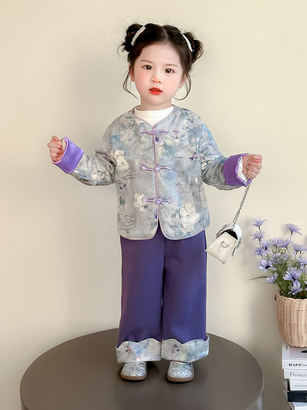 汉服女童套装春秋季2025新款儿童国风新中式唐装女孩宝宝春装古装|undefined
