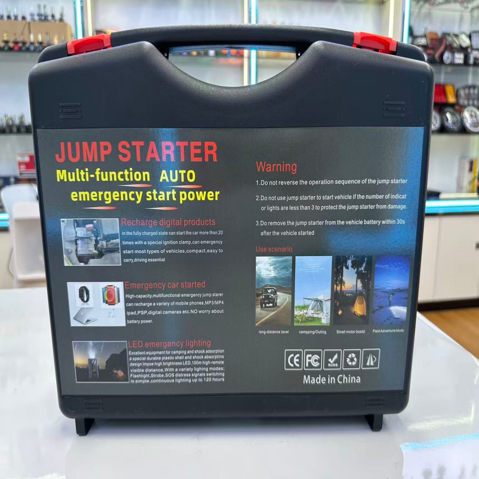 12V Portable Wireless Car Air Compressor Emergency Starter All-in-One Power Supply Car Jump Starter Power Bank