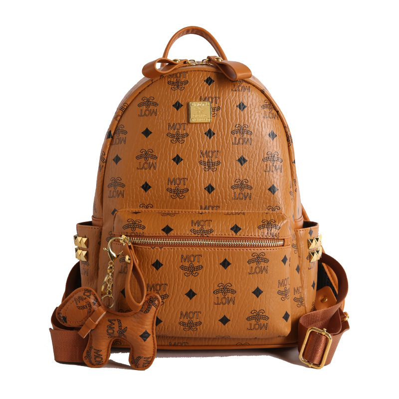 Mochila de moda coreana impresa para mujeres, mochila de clase para estudiantes universitarios, adornos colgantes, mochila de viaje de gran capacidad para mujeres